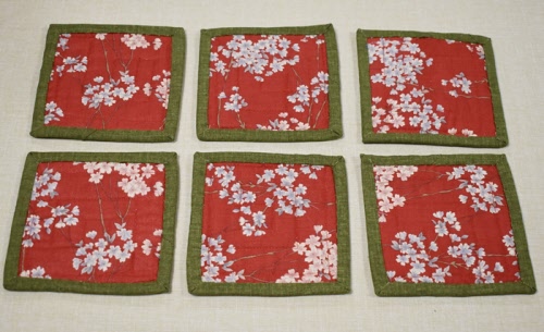 Japanese Fabric Patchwork Coasters Set of 6 | Japanache